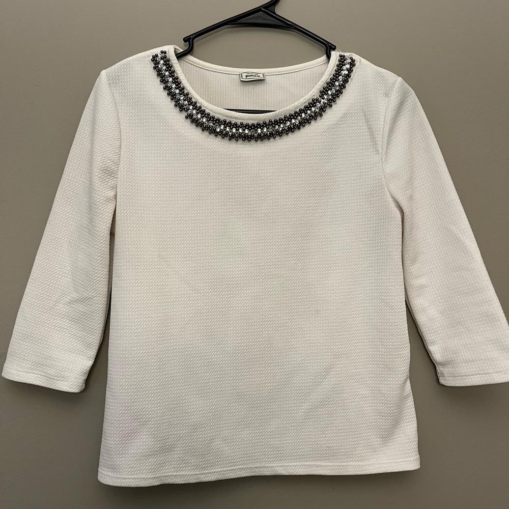White Embellished Top